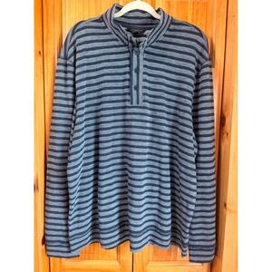 Liverpool Los Angeles Mens‎ Long Sleeve Pullover Jacket XL NWT Gray Blue Striped